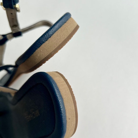 New Michael Kors Navy Crossgrain Leather Sandals size 7 - Picture 13 of 15